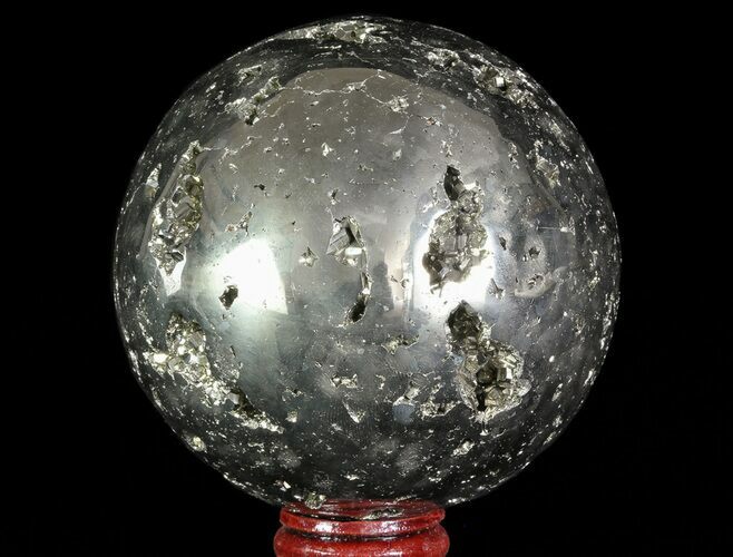 Polished Pyrite Sphere - Peru #65870